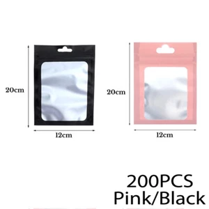 100/200X Clear Matte Shiny Zip Seal Mylar Bags Aluminum Foil Resealable Zip Bags - Picture 1 of 9