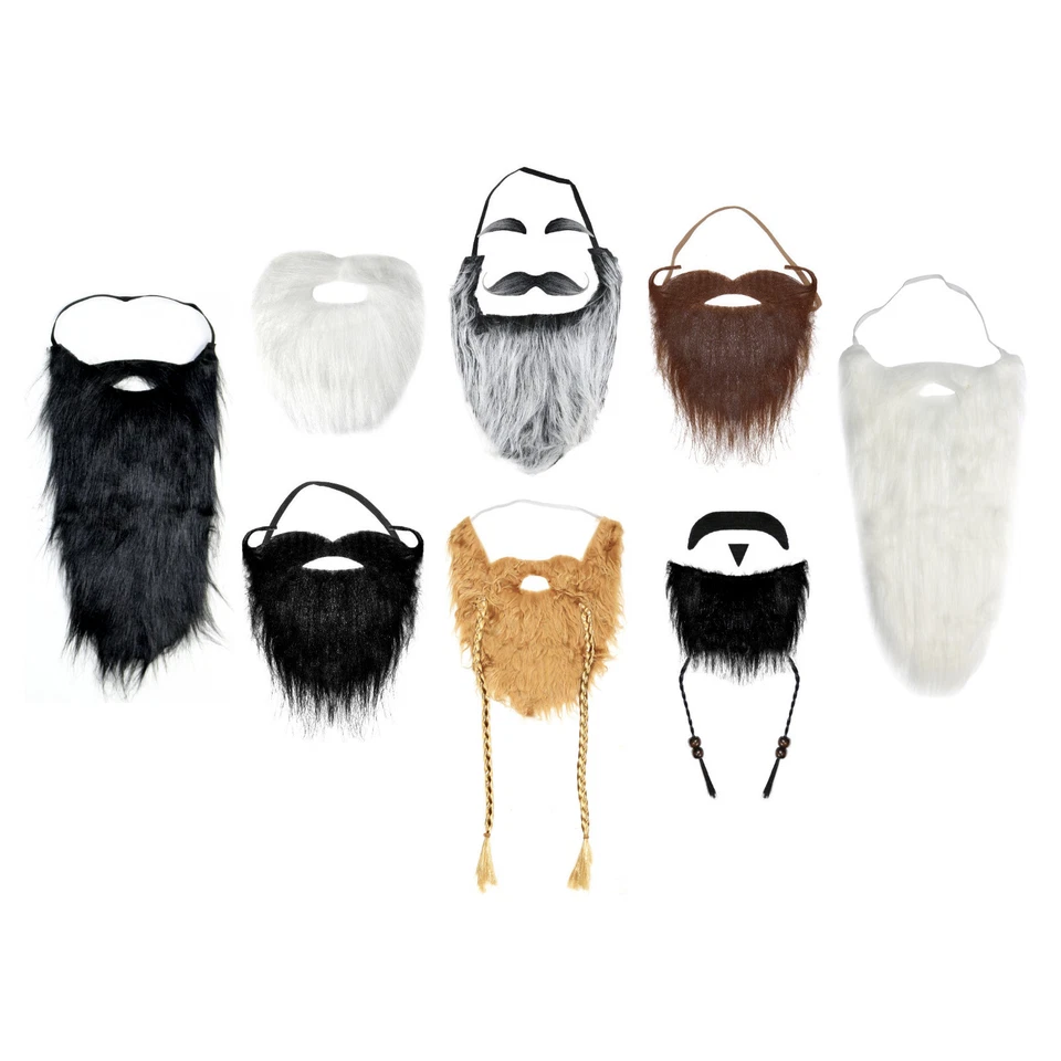 ROCKING PARTY Self-Adhesive or Elasticated Fancy Dress Viking Fake Beards (Various Styles)