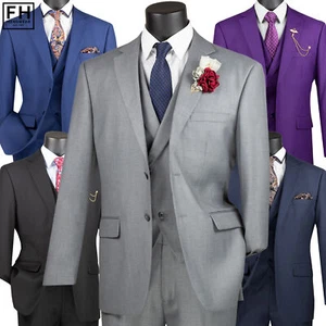 Traje de ajuste moderno VINCI 3 piezas para hombre con cintura ajustable - 36S-56L, 5 colores - NUEVO - Imagen 1 de 26