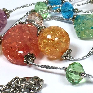 Collana PREMIER DESIGN perle confetti vetro multicolore e acrilico 38" - Foto 1 di 12