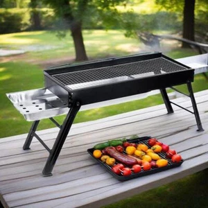 Klappgrill Holzkohlegrill BBQ Grill Tragbarer Mini Grill Campinggrill Standgrill - Bild 1 von 17
