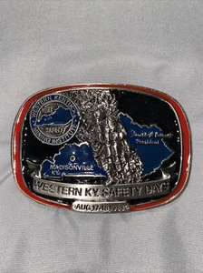 Vintage Western Kentucky Mining Institute Safety Days Coal Mine Belt Buckle 1988 - Picture 1 of 5