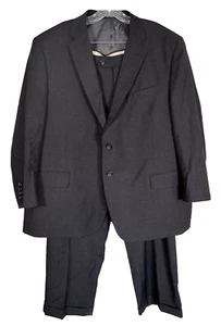 JOSEPH & FEISS - Men’s 2 Piece 100% Wool Suit - Size 46 Short w/44 Waist - Gray - Picture 1 of 20