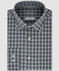 $95 Michael Kors 15.5 32/33 Men Slim-Fit Blue Gray Button Dress Shirt *Repaired*