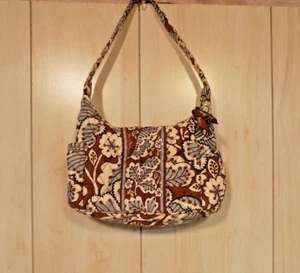 Vera Bradley Slate Blooms Small Cotton Quilted Purse Floral Blue - Picture 1 of 3