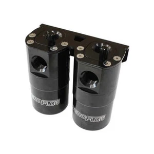 Aeroflow Dual Universal Catch CAN -10 ORB Black AF64-4364BLK - Picture 1 of 1