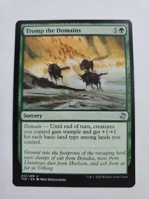 MTG Magic The Gathering Card Tromp the Domains Sorcery Green Time Spiral Remaste - Image 1 of 2