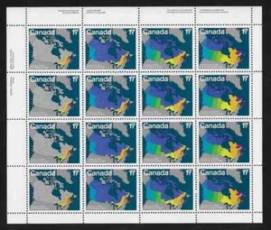 CANADA - Scott 890-893 - UL PANE OF 16 STAMPS - CANADA DAY - 1981 - Picture 1 of 1