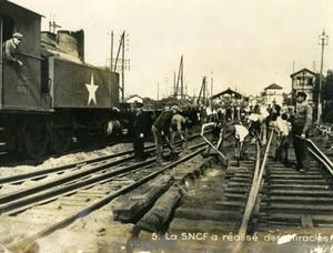 Frankreich Brest Katastrophe Explosion Hafen Umbau Eisenbahn altes Foto 1947 - Bild 1 von 3