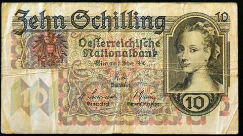 1946 Austria P-122  10 Schilling Banknote Paper Money Cover