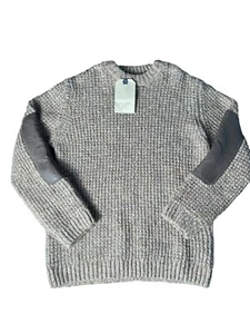 Zara Kids Size 9 134 Cm Chunky Knit Sweater In Brown Blend Cotton Blend #F2-3 - Picture 1 of 9