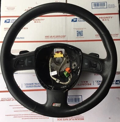 Volante 2004-2008 Audi A4 S4 S-Line 3 raios couro perfurado Tiptronic - Imagem 1 de 4