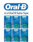 6 X Oral B Satin Tape Mint 25 M 27 Yd Mint Dental Tape Comfort Grip New