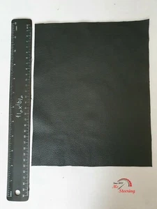 BLACK LEATHER OFFCUTS 10'' x 8'' 2 PIECES TOP ITALIAN QUALITY ITALIAN LEATHER - Picture 1 of 1