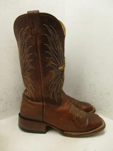 Larry Mahan Mujer Cuero Marrón Pelo de becerro Cruz Botas de Vaquero Talla 6.5 B - Imagen 1 de 16