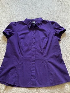 Camisa Worthington para mujer manga corta con botones púrpura talla XL - Imagen 1 de 10