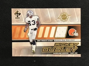 2001 Pacific Private Stock #36 Rickey Dudley Cleveland Browns GAME-WORN PATCH - Picture 1 of 2