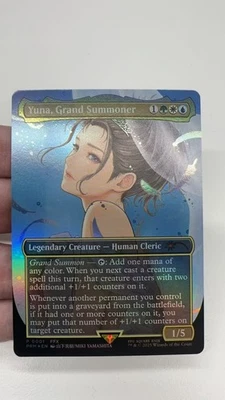 MTG Yuna, Grand Summoner NM EN Borderless Foil PROMO 0001 FINAL FANTASY - Image 1 of 4