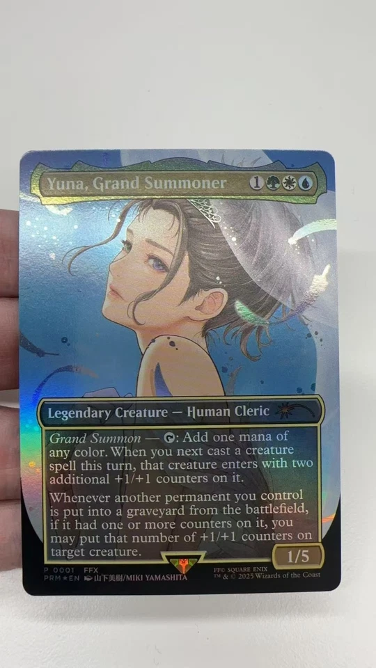MTG Yuna, Grand Summoner NM EN Borderless Foil PROMO 0001 FINAL FANTASY - Image 1 of 4