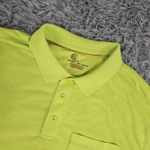 Carhartt 102134-327 Forced Extremes Mens Large Neon Green Short Sleeve Polo - Picture 1 of 6