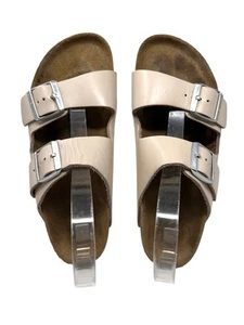 Sandali Birkenstock Arizona Vanilla Tan Lt in pelle marrone slide 8 N 39 - Foto 1 di 10