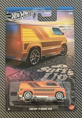 Dodge Van Hot Wheels Silver Series Surf's Up #2/5 Custom '77 2025 en naranja Foto 1 de 3