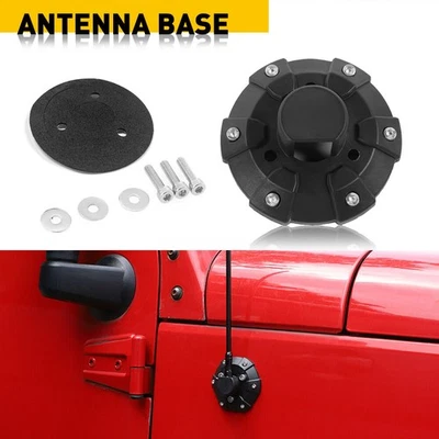 Cubierta base antena para Wrangler Jeep JK JL JLU JT Rubicon Sahara Sport 2007-2021 Foto 1 de 4