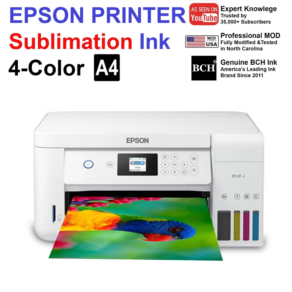 Epson EcoTank ST-C2100 Sublimation Printer Bundle – Converted, Filled & Ready - Image 1 of 4
