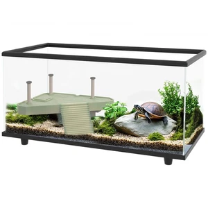 PawHut Turtle Tank 50L Glass Turtle Aquarium w/ Easy Drainage, 60 x 30 x 32cm - Picture 1 of 11