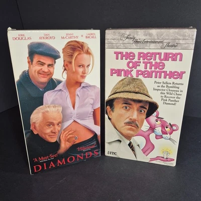 The Return of the Pink Panther & Diamonds VHS Lot Kirk Douglas Dan Aykroyd Video - Image 1 of 4