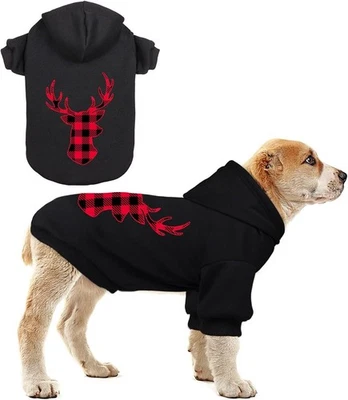 Sudadera con capucha para perros ropa para mascotas búfalo a cuadros perro sudadera con capucha cálida Foto 1 de 4