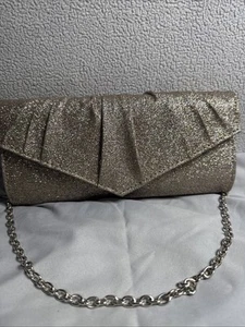 Abendtasche Gold Glitzer mit Kettenriemen - Bild 1 von 6