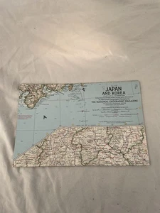 Vintage National Geographic Map Japan And Korea December 1960 - Foto 1 di 3