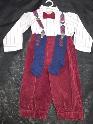 Винтажные вельветовые подтяжки с длинным рукавом носки опрятные GoodLad для мальчиков 3 года США - Изображение 1 из 4