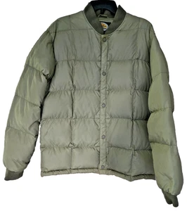 VTG CABELAS JACKET MEN’S LARGE / TALL PREMEIR NORTHERN GOOSE DOWN GREEN QUILTED - Picture 1 of 9