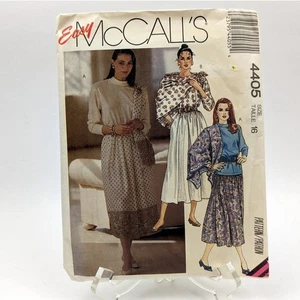 80s Women's Tops Skirts Scarves Sewing Pattern, Size 16, Vintage Mccalls 4405 - Picture 1 of 8