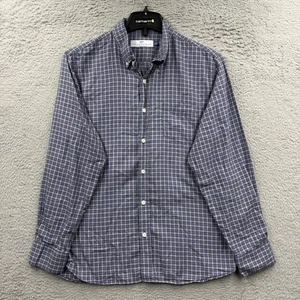 Peter Manning Button Down Hemd Herren Größe 4X Kariert Blau Langarm Kurz - Bild 1 von 8