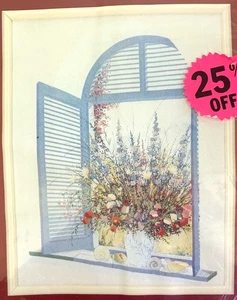 Needle Treasures Stitchery Kit 00578 FLOWERS IN ARCHED WINDOW 14"x 18" - Picture 1 of 3