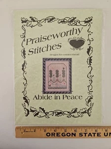 Praiseworthy Stitches ABIDE IN PEACE Counted Cross Stitch Pattern - Bild 1 von 5