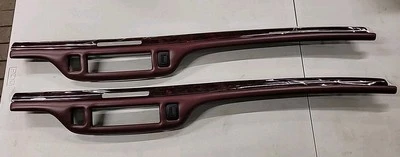 1996-1997 Lincoln Town Car Center Dash Bezel Dark Elm Woodgrain Cordovan Leather - Image 1 of 4