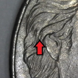 2021-P Jefferson Nickel Circulated Die Chip in Jefferson's Hair Error/Variety - Picture 1 of 3