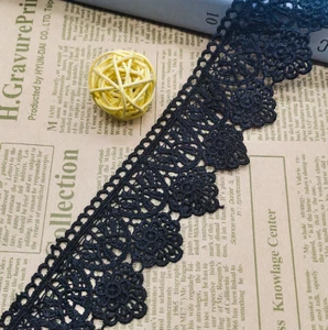 1.8''/4.5cm Vintage Black Lace Trim dress Ribbon Edge Sewing Craft DIY per yard - Picture 1 of 1