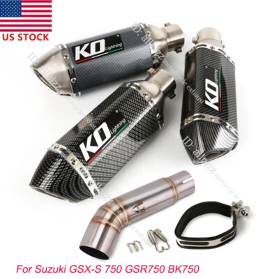 Silenciador 51 tubo de escape para Suzuki GSR750 GSXS750 BK750 até 2022 anos - Imagem 1 de 4