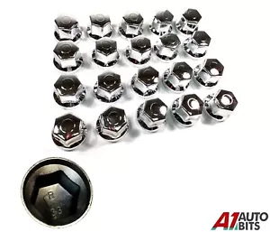 20x 33mm Long Chrome Plastic Wheel Nut Bolt Caps Truck Lorry Trailer Bus Covers - Picture 1 of 4