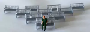 Platform/Park Benches. 1:75 Scale (OO Gauge Model Railway) - suit Hornby 00 - Picture 1 of 6