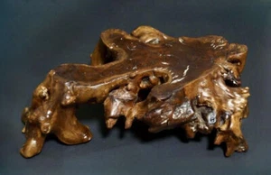 Japanese Natural wood KADAI Bonsai stand IKEBANA KARIN KORO-stand Small W23.5cm - Picture 1 of 7