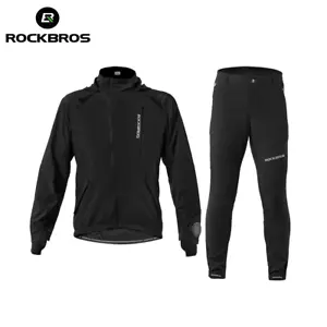 ROCKBROS Men's Cycling Jacket&Trousers Set Windproof Breathable Jersey Pants Set - Picture 1 of 31