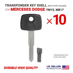 10X Transponder Key Shell Case For Mercedes Dodge YM15 With Chip Holder - Picture 1 of 2