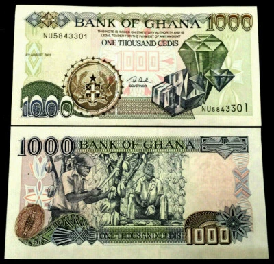 Ghana 1000 Cedis 2003 Banknote World Paper Money UNC Currency Bill Note - Image 1 of 3