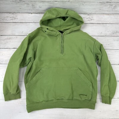 Patagonia Kids Youth XS 5-6 Hoodie Sweatshirt 1/4 zip hooded green - Image 1 of 4